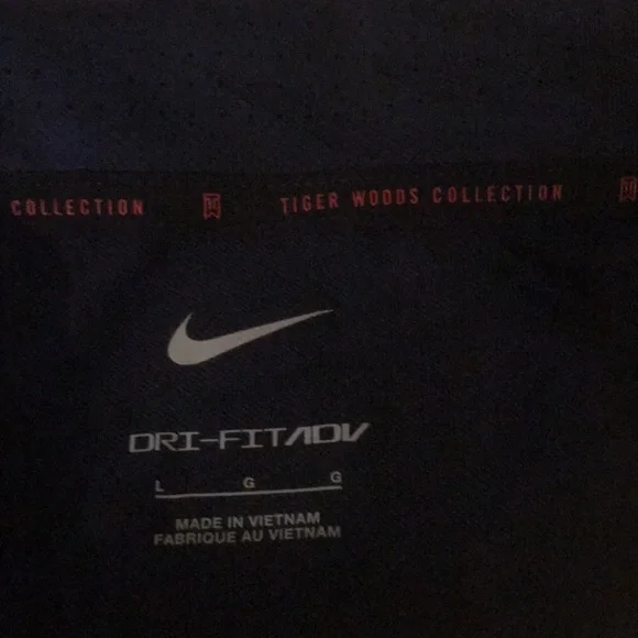 Nike Tiger Woods Navy Blue Golf Polo Shirt Size Large
